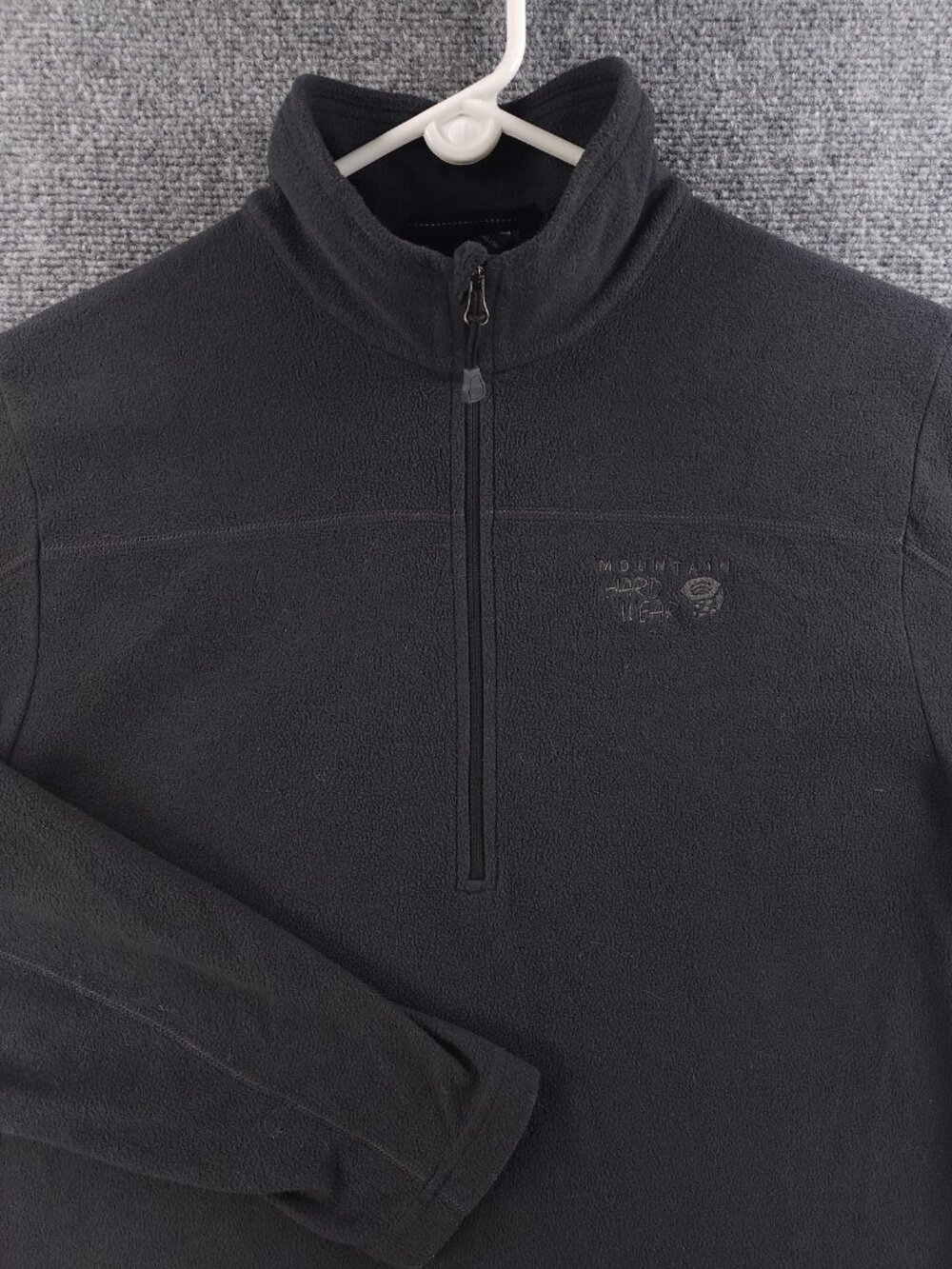 Mountain Hardwear Polyester Gray Medium Mens Logo Jacket Fleece Outdoors Hiking
